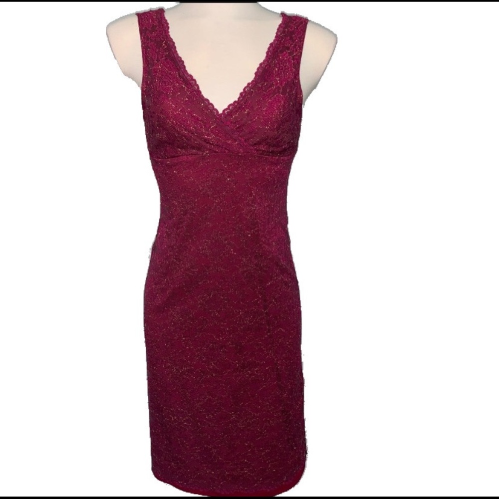 Pink Lacey surplice dress